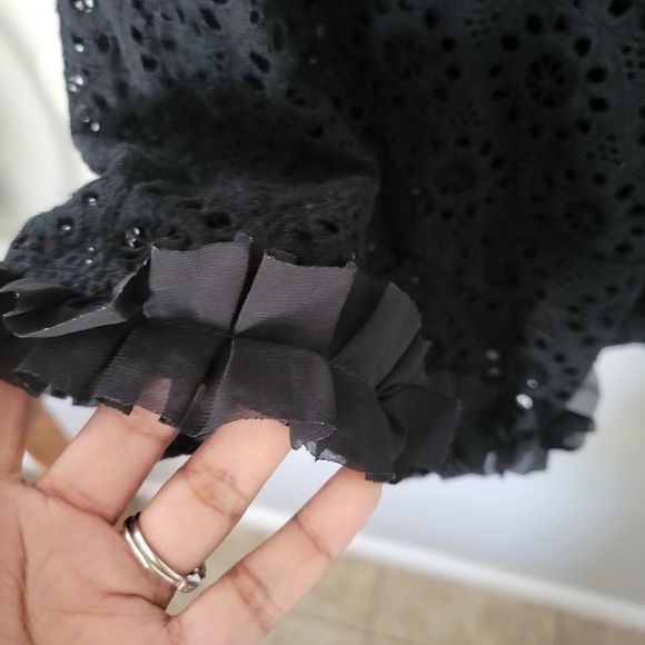 Zara Women's Black 3/4 Sleeve Crochet Bohemian Dress. Size M - Picture 7 of 8